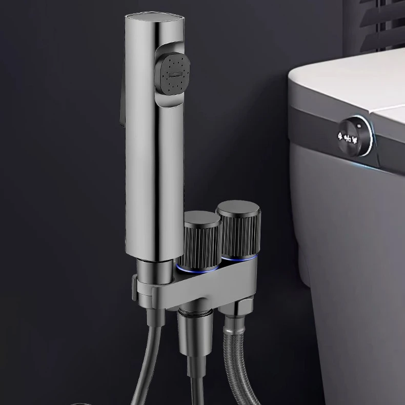 

Toilet Companion Spray Gun for Flushing One Inlet and Two Outlets, Faucet Angle Valve with Water Gun for Women's Toilet Flushing