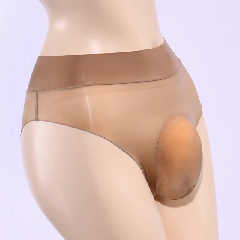 Men\'s Briefs Oil Shiny Glossy Underwear U Convex Pouch Panties Silky Smooth Touch Underpants Ultra Elastic See Through Lingerie