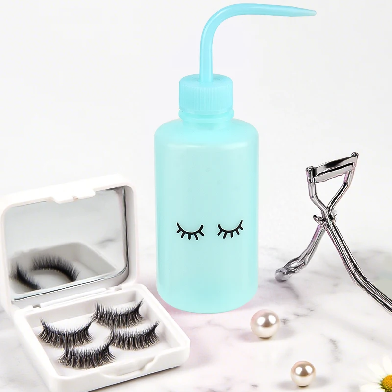 Wimpernverlängerungs-Reinigungsflasche mit gebogener Düse, mehrfarbige Plastik-Quetschflasche, Wimpernreinigungs- und Spülflasche für Schönheitssalons – Detail 4