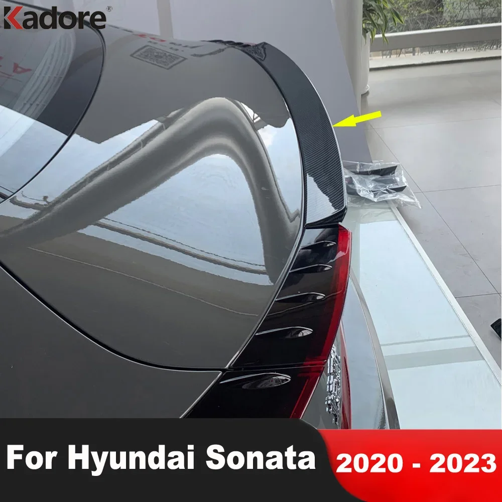 

Накладка на задний спойлер для Hyundai Sonata 2020 2021 2022 2023, карбоновая накладка на заднюю дверь автомобиля, молдинговая лента для боковых крыльев, аксессуары