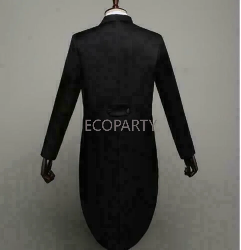 2023 New Men\'s Tuxedo Black Magic Suit Jacket Formal Tail Coat Stage Performance Dress Jacket Blazer S-4XL Mens Suits 4 Piece