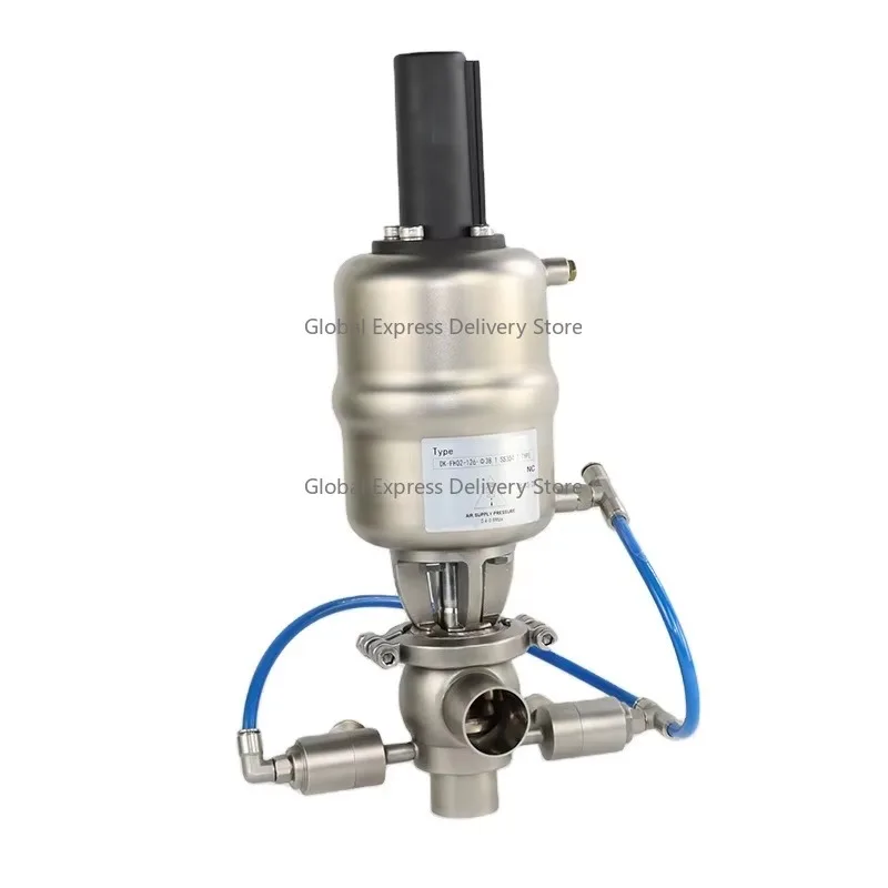 Sanitary Stainless Steel SS304 SS316L Pneumatic Weld Mix-proof Valve Single Seat Double Seal Anti Mixing for Fluid Control