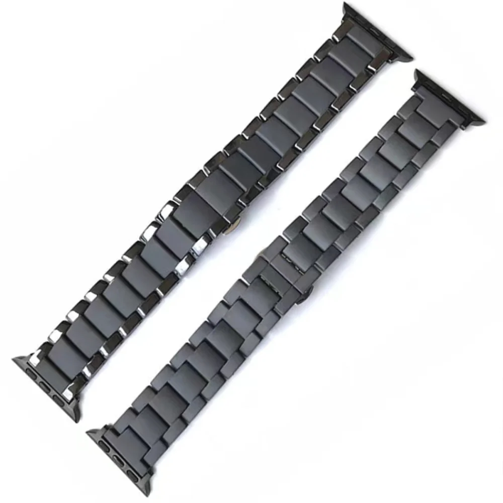 Ceramic Strap For Apple Watch band 45mm 41mm 44mm 40mm 42mm 38mm 49mm Frosted Bracelet for iWatch Series Ultra 8 7 6 5 4 SE 44mm