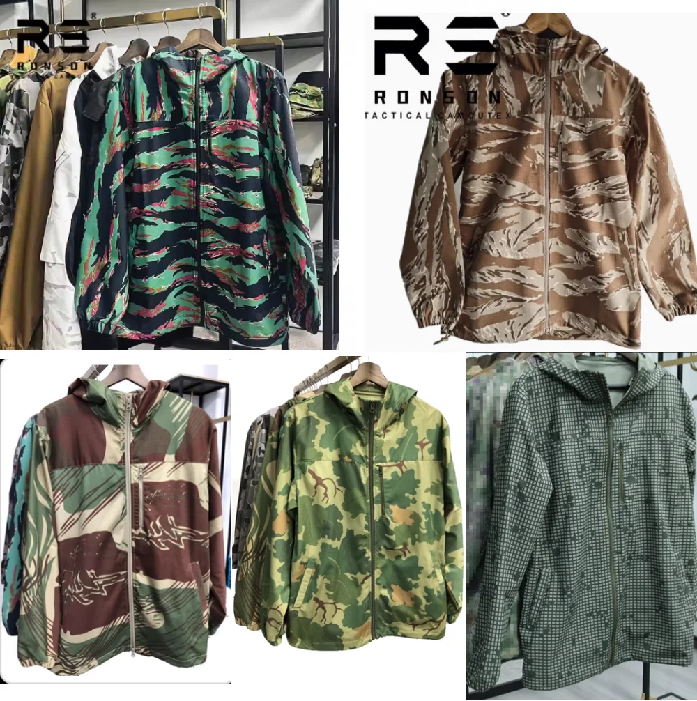 Nueva chaqueta de trabajo táctica resistente al desgaste de camuflaje personalizada, abrigos con capucha, camuflaje Rhodesia/Red Dawn/Desert Tiger Spot