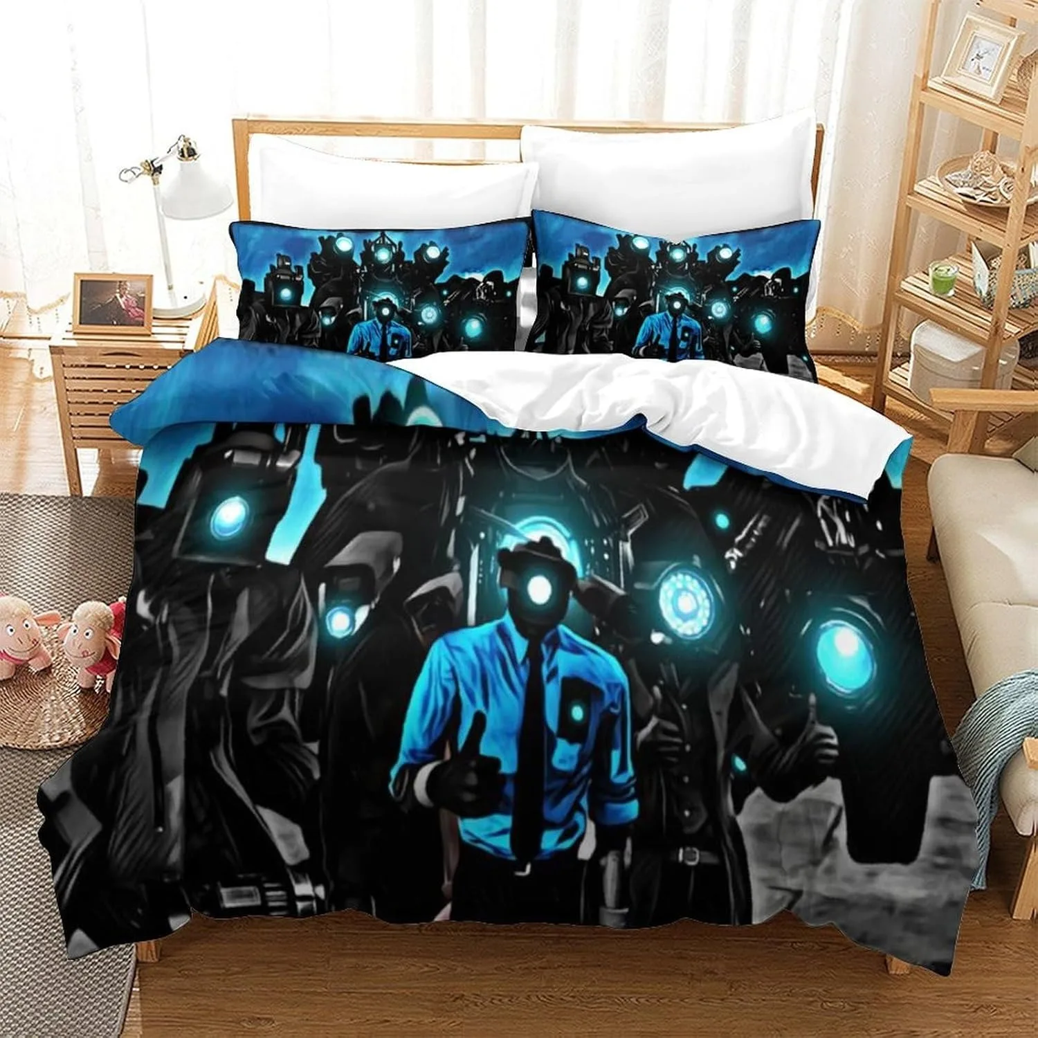 2026 Game Skibidi Toilet Arale Duvet Cover Pillowcase Bedding Set Boys Girls Bedroom Decoration Children Gift Single Double King