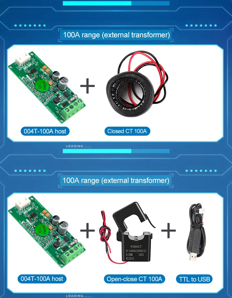 PZEM-004T Einphasiger Smart Energy Meter Wattmeter AC Voltmeter Elektrisches Kwh Meter Modbus TTL Amperemeter 220V 32A 63A 100A – Detail 12