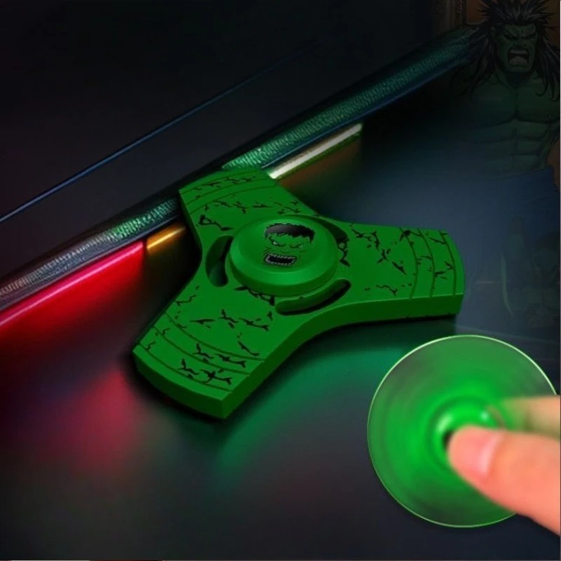 

Marvel The Avengers Spiderman Captain America Anime Accessories Card Sets Gyro Toys Student Boys Creative Decompression Artifact