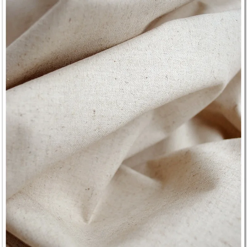 Cotton Linen Fabric By The Meter DIY Printing and Dyeing Fabric Curtain Plain Cotton Thick Wear-Resistant White Optic Linen