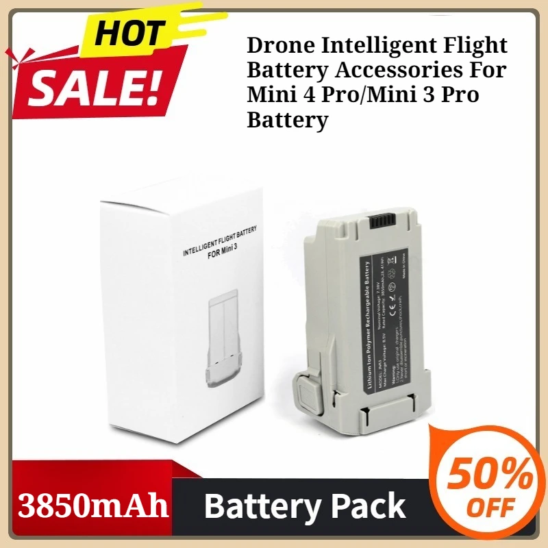 

Drone Intelligent Flight Battery Accessories for Mini 4 Pro/Mini 3 Battery Plus 3850mAh Compatible Mini 4 Pro/Mini 3 Pro/Mini 3