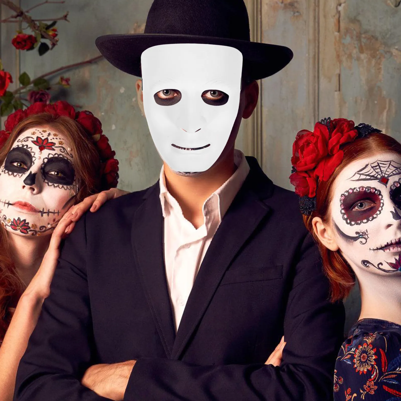 5pcs-white-street-dance-full-face-mask-plastic-cosplay-props-adult-costume-halloween-carnival-masquerade-dancer-mask