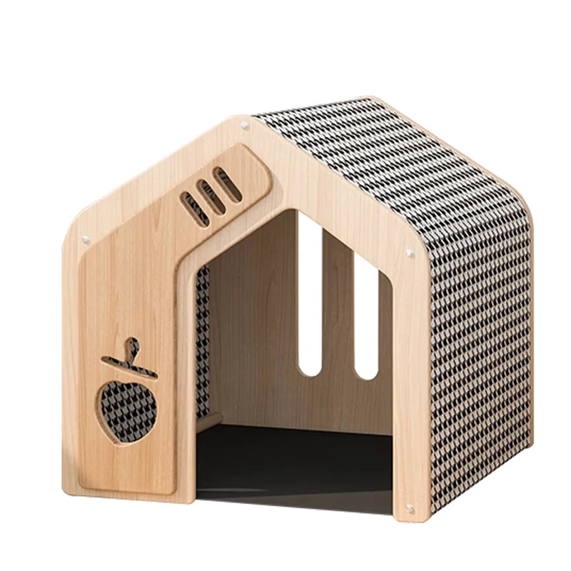 All Seasons Comfortable Nest for Small Medium-Sized Pets Solid Wood Cat/Dog Kennel Button Closure Modern/Antique Pet Furniture