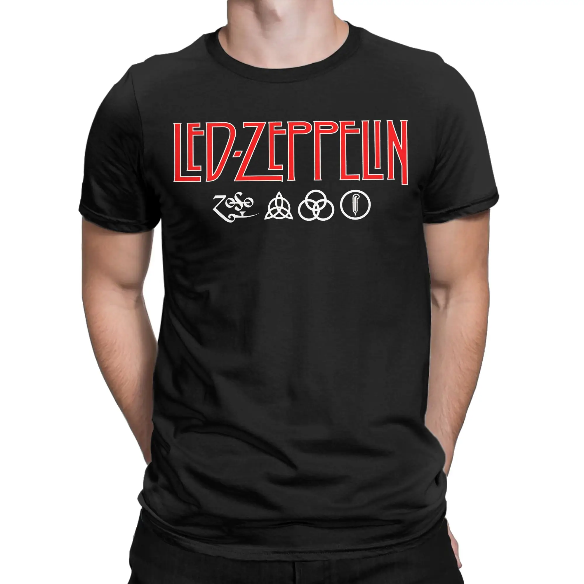 Led Zeppelin U.S. Tour 1975 100 Cotton T Shirt Summer  Vintage T Shirts Round Neck Fashion Tee Shirt Oversized Casual Tops