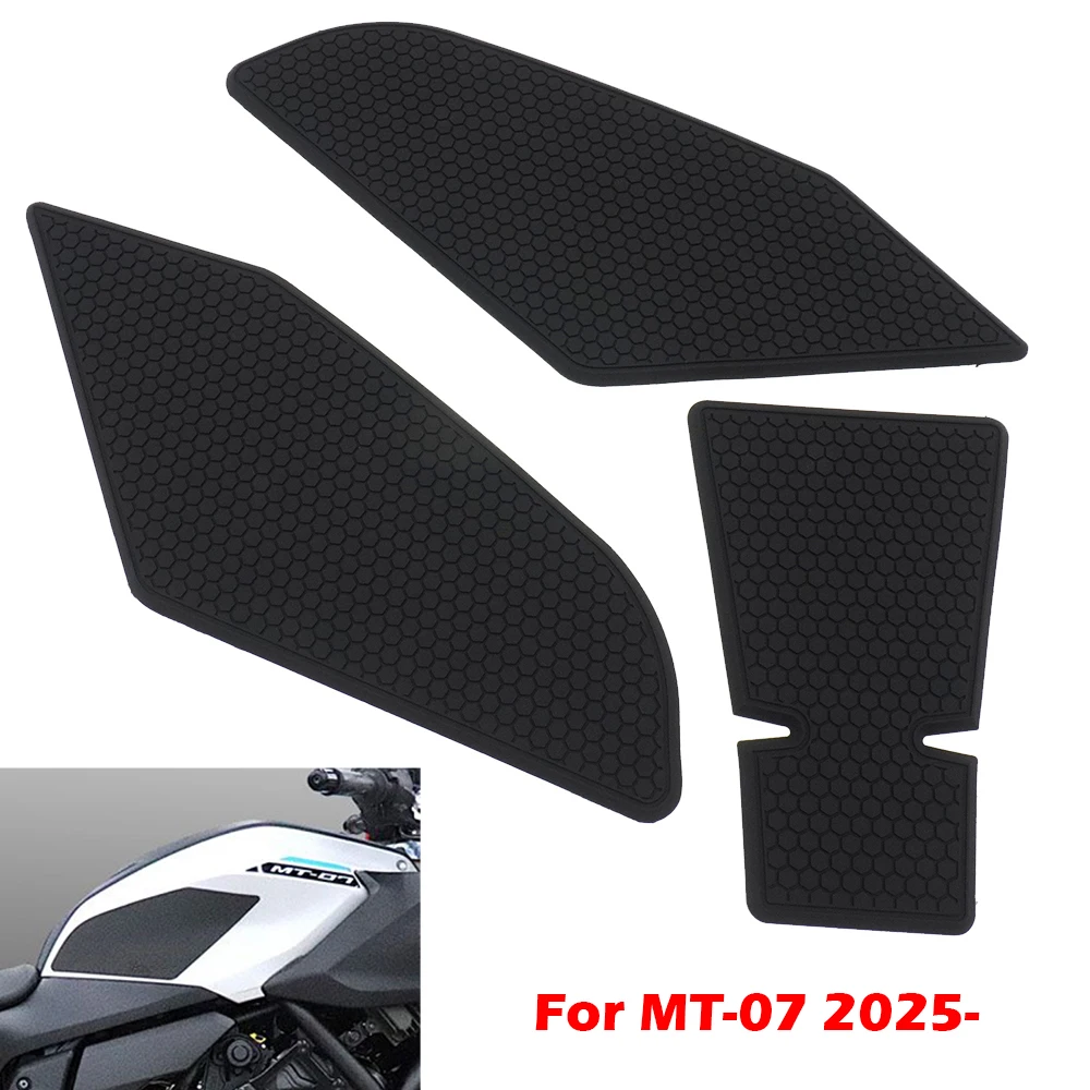

Для YAMAHA MT-07 MT07 2025 мотоциклетные Нескользящие боковые наклейки на топливный бак, водонепроницаемая резиновая наклейка