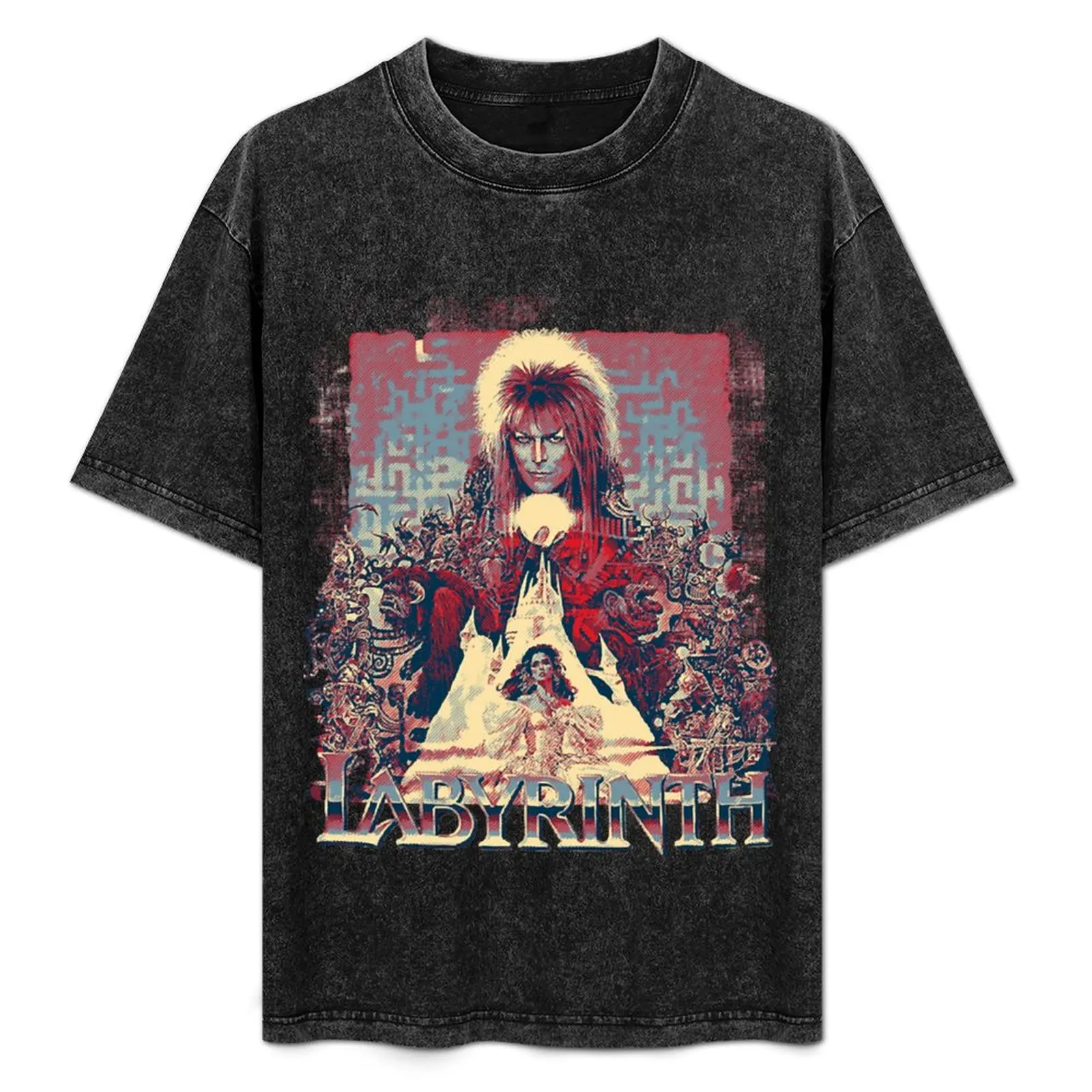 

Labyrinth Retro Vintage T-Shirt Basic Solid Color Casual Tee Shirt