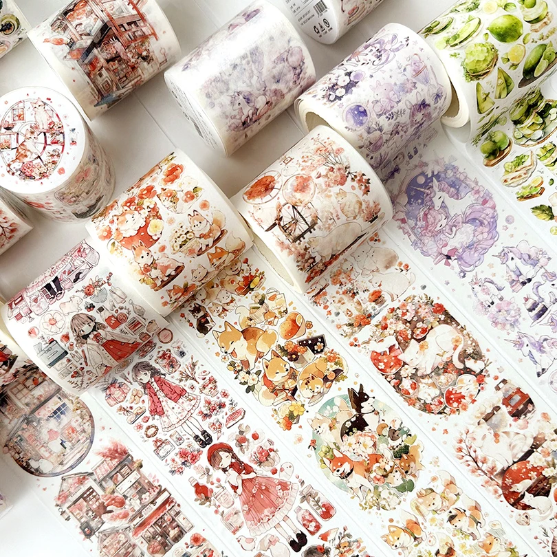 Special Oil Washi Tape Scrapbooking Supplies Decorative Adhesive Tape Animals 5m Long Cycle Cutery Decorating Washi Tape