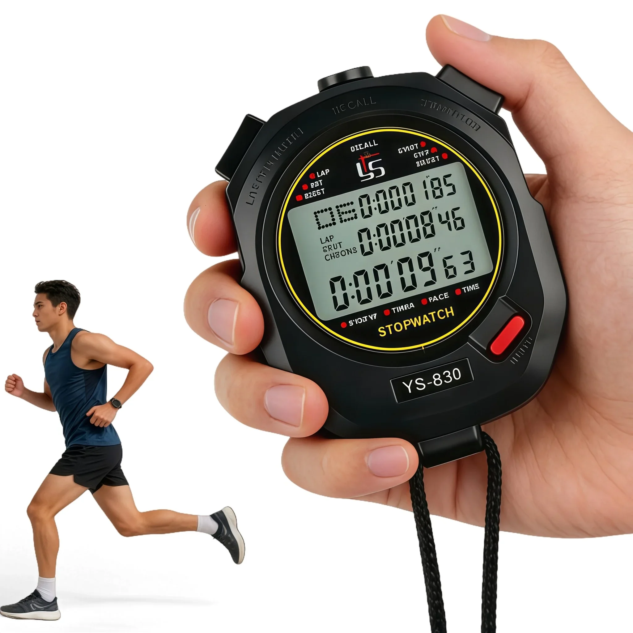 100 chronomètre de poche chronomètre précision 0.01s chronomètre de Sport numérique professionnel minuterie LCD chronomètre outils de minuterie