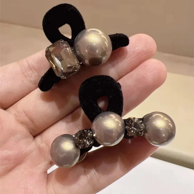 Korea Fashion Small Hair Claw For Women Pearl Hair Clip Girl Black Hairclips Lady Elegance mini spinka do włosów akcesorium do włosów