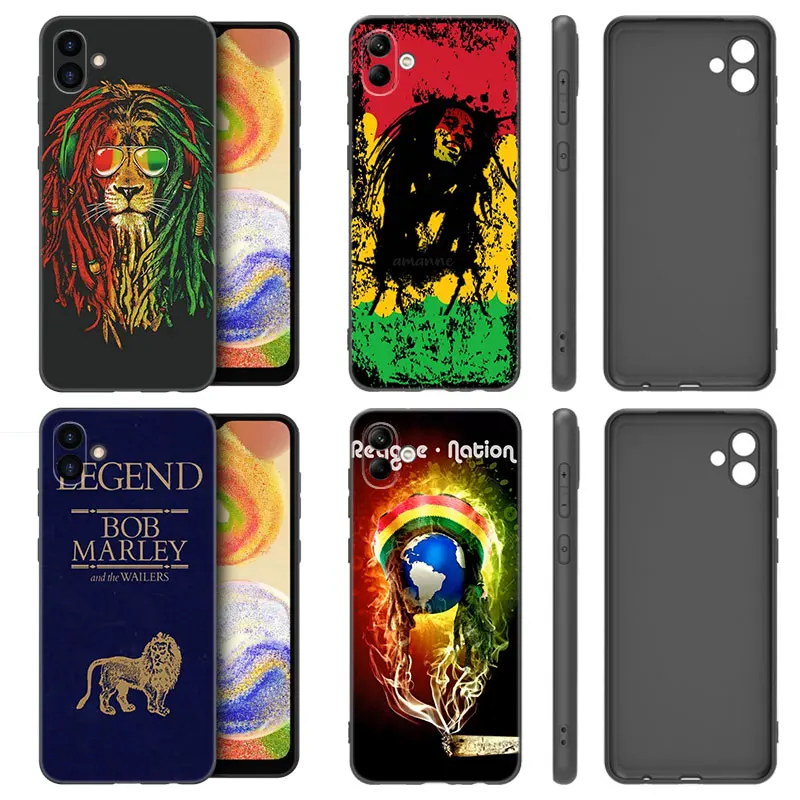 Reggae Bob Marley Phone Case For Samsung Galaxy A01 A03 Core A04 E A02 A05 A10 A20 A21 A30 A50 S A6 A8 Plus A7 2018 Black Cover