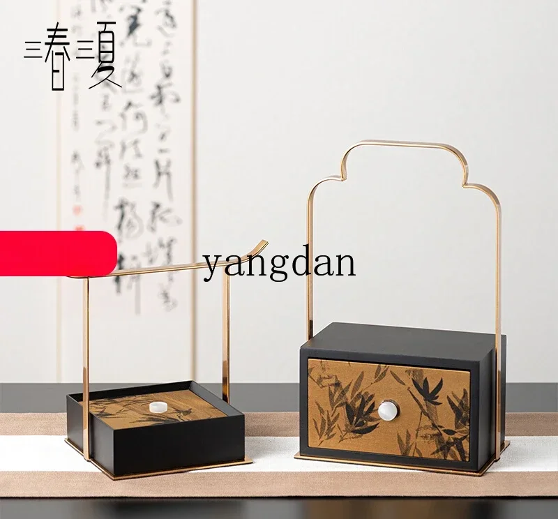 YD new Chinese retro portable box ornament model room medieval tea room tea table tea table Song Dynasty aesthetic table