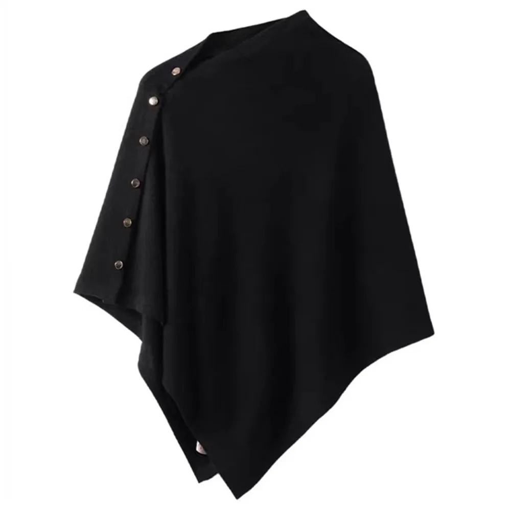 

Новинка с пуговицами, шаль из пашмины, толстый теплый топ на плечах, повседневный свитер нестандартной формы, шаль, шарф, осень-зима