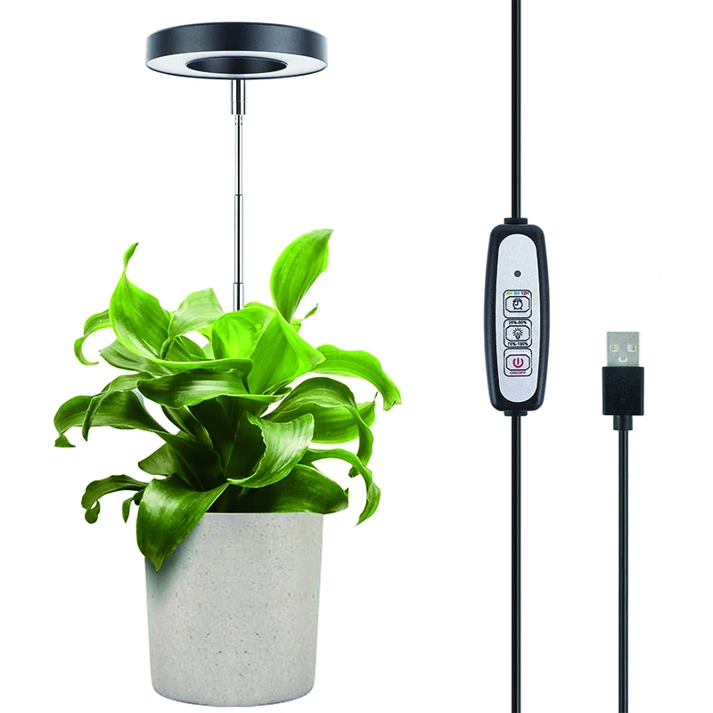 

Full Spectrum LED Grow Lights for Indoor Plants Height Adjustable Dimmable Growing Lamp Flower Halo Ring Phyto Lamp Growth Light