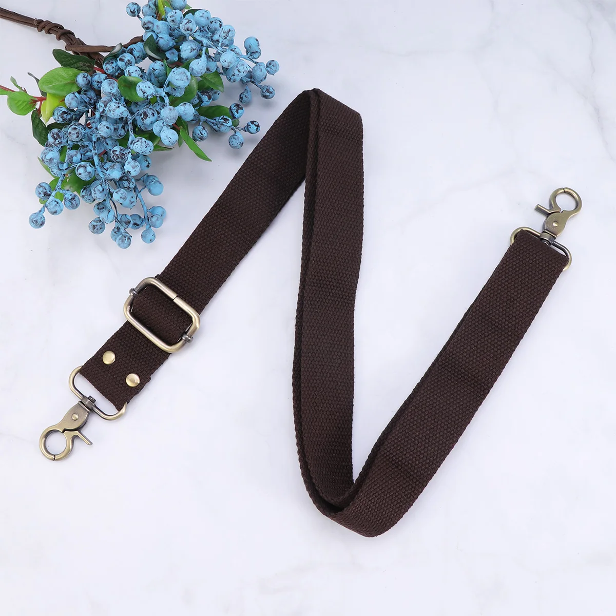 

1pc Adjustable Cotton Canvas Shoulder Strap Replacement Belt For Handbag Purse Crossbody Bag 3.2Cm Wide Metal Clip Attachments