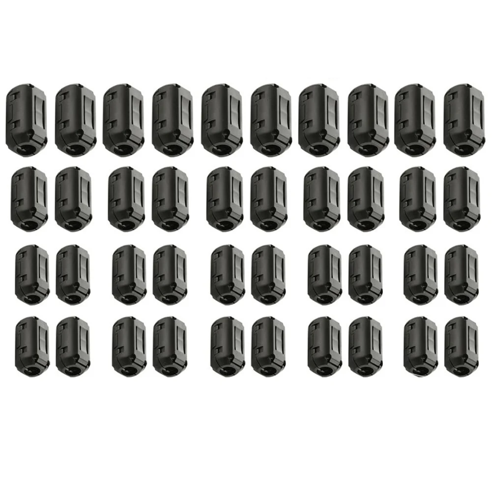 40pcs Ferrite Cores Noise Suppression Filter Ring Clips On Wire Internal Self-adjusting Clamp For RFI Cable Computers Audio