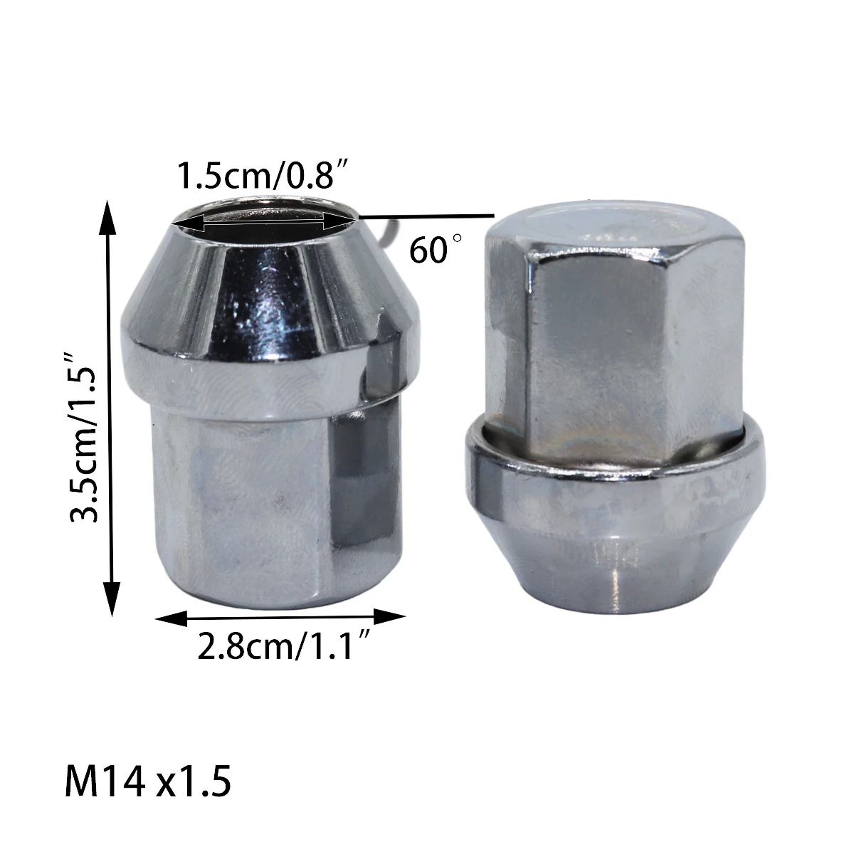 5Pcs/set Car Wheel Nuts Alloy For FORD S-MAX 2006 2007 2008 2009-2014 Tire Screw Lug Bolt Nut LR001381 M14x1.5 Replacement Parts