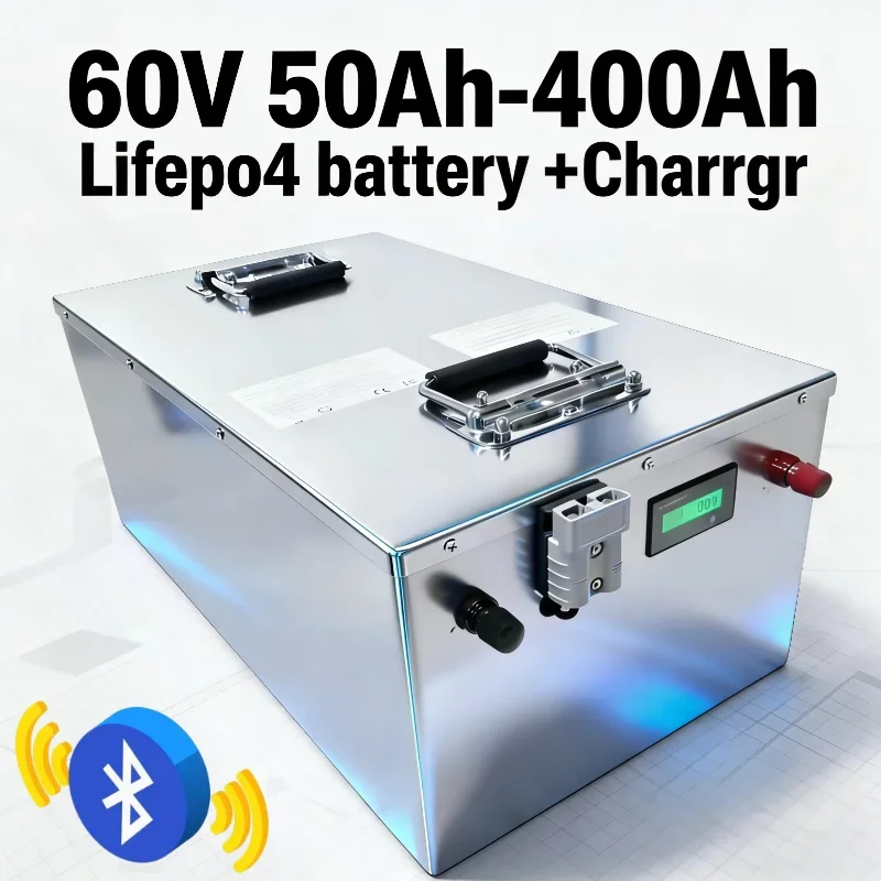 

60V LiFePO4 Battery 50Ah-400Ah Phosphate Battery with 100A BMS Fast Charging 3000W-12000W for Golf Cart Electric Vehicle/EV/ATV