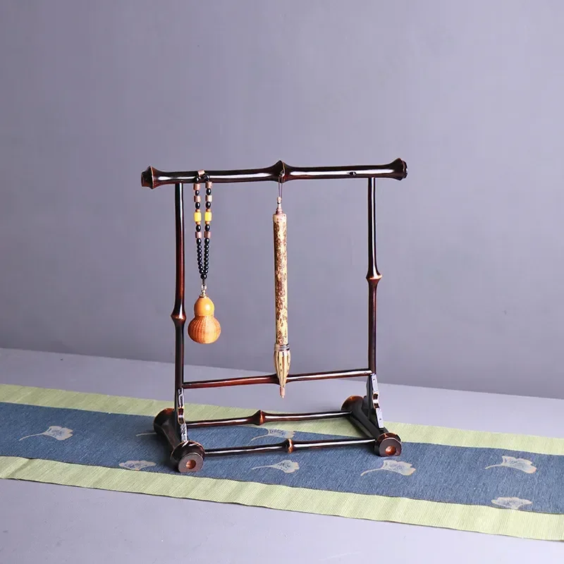 Bamboo Pen Holder Desktop Hanging Shelf Brush Display Stand for Study Four Treasures Tea Table Ornament Craftsmanship Model