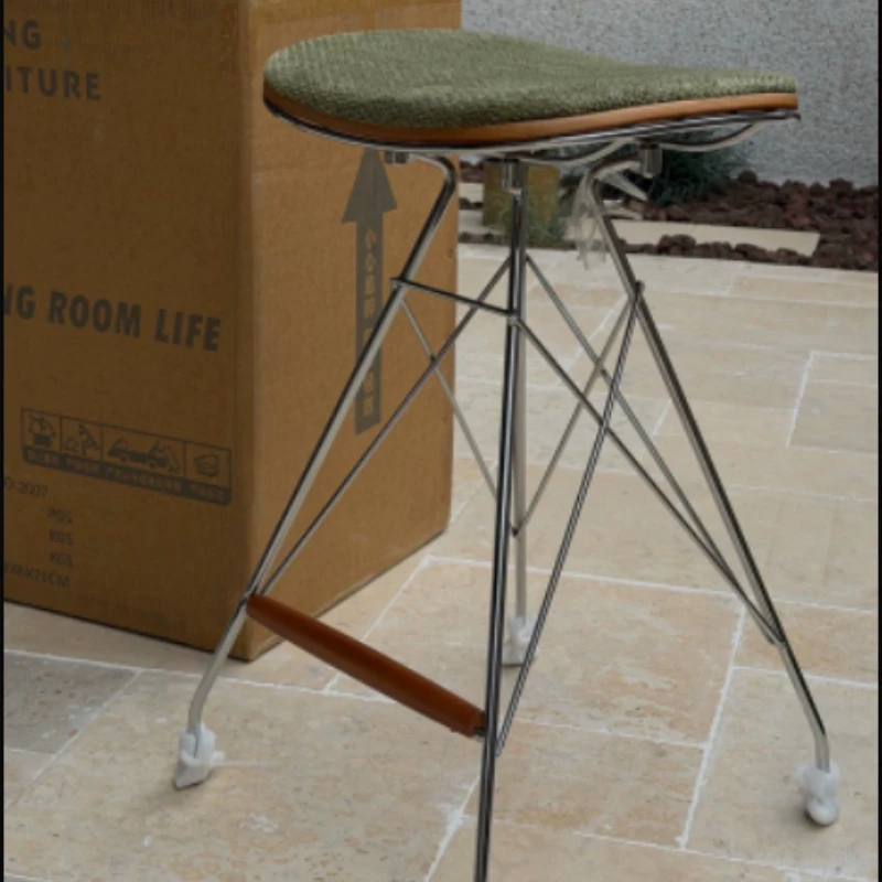Vintage Bar Stool Bauhaus Minimal High Chair Designer Upholstered Counter Seat Mid-century Island Furniture for Home Kitchen