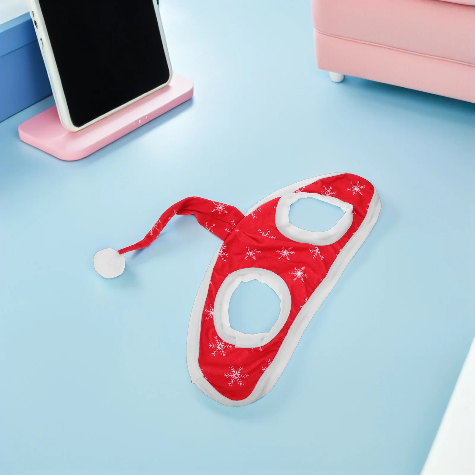 الأحمر ندفة الثلج الحصان عيد الميلاد قبعة عطلة موكب الحظيرة التقطت الصور الفوتوغرافية الخيول عيد الميلاد زي أغطية الرأس الحصان الأذن بونيه #5