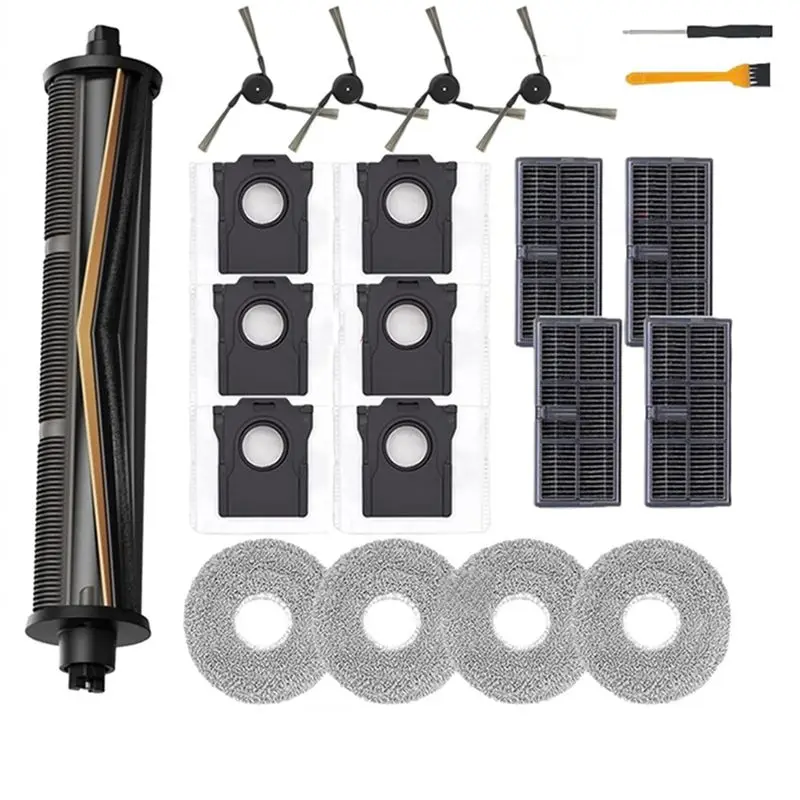 ATTWO - Pièces détachées pour Dreame Mova P50 Pro Ultra : brosse latérale Tricut, filtre HEPA, chiffon de nettoyage, sac à poussière