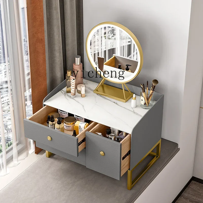 all solid wood bay window dresser simple tatami rock slab bedroom makeup table