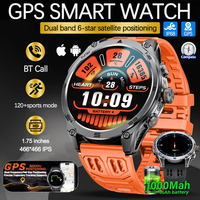 2025New Military GPS SmartWatch 1.75 HD AMOLED 10ATM/IP68Waterproof Compass Smartwatch 1000mAh Large Battery BT Call SmartWatche