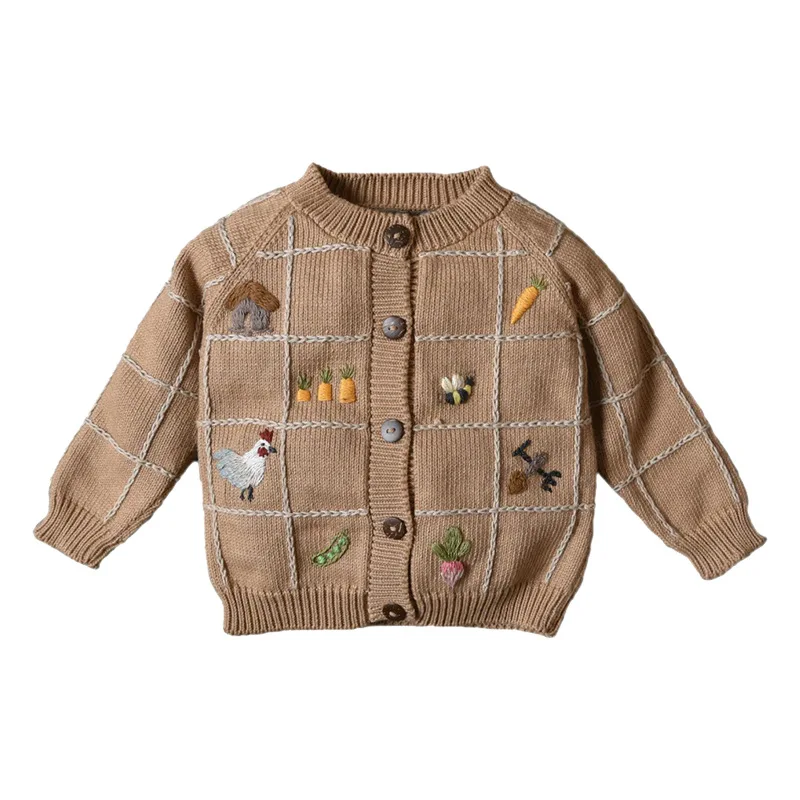 PER-SALE 2025 Autumn Boys Girls Cute Sweaters Solid Color Knit Cardigan Boys Girls Sweaters Baby Girls Winter Skirt Kids Clothes