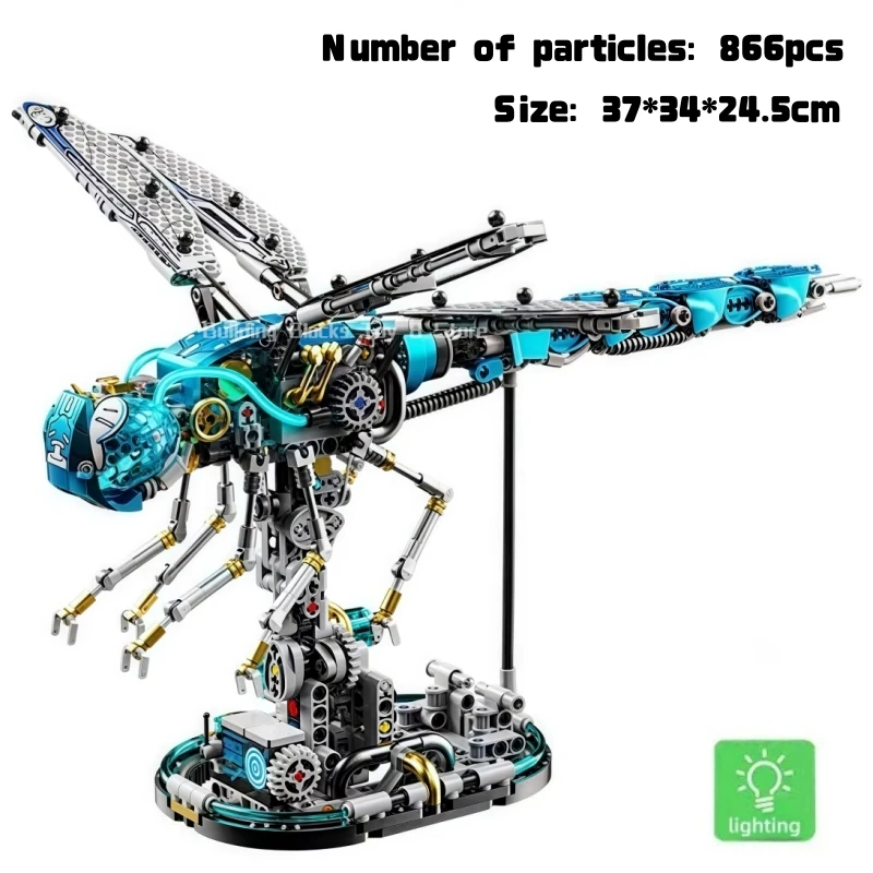 

866PCS Technic Creative Dragonfly Mechanical Building Blocks Model Construction Assembly Compatible Toys Set for Kids Adults
