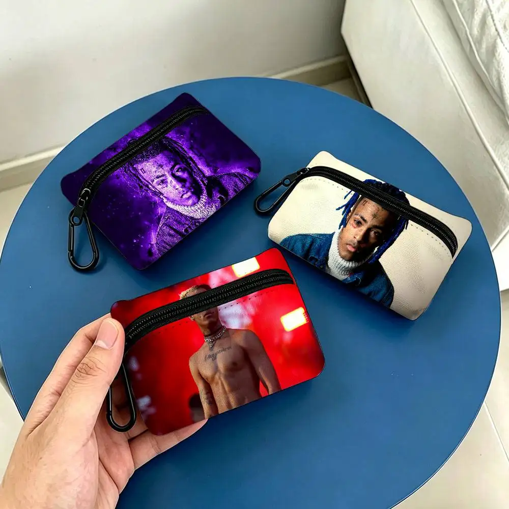 X-XXXTentacions 17 Rapper Oxford Fabric Mini Coin Wallet Smooth Zipper Hanging Design Multi-use Small Storage Bag For Travel