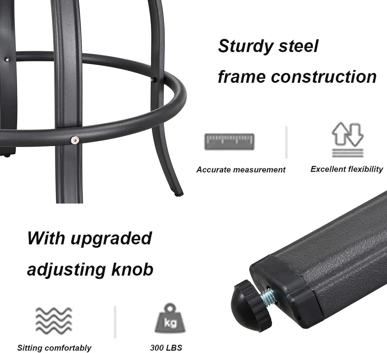 Taburetes de Bar giratorios para Patio, taburetes altos para exteriores, sillas de altura para todo tipo de clima, muebles de jardín, Bar, silla de comedor, Juego de 2