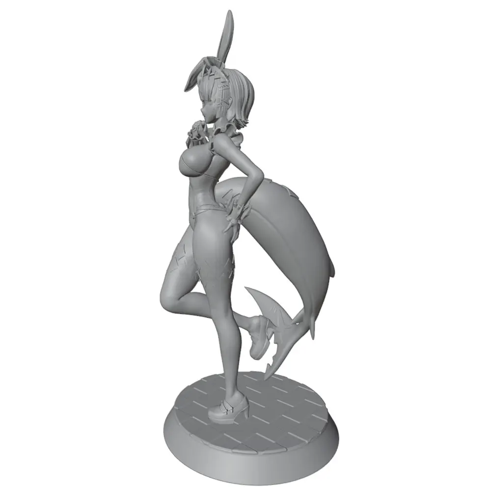 1/24 75mm Female Warrior Resin Model Kits  3D Printed Gray Model Figurine DIY Doll Model Unassembled And Unpainted view 3