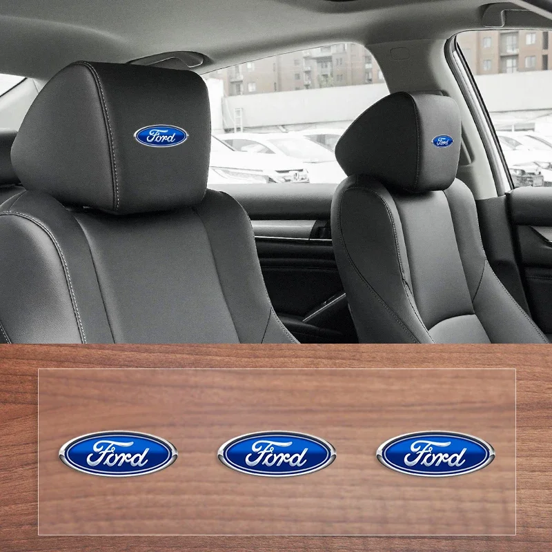 Наклейка на подголовник автомобильного сиденья, авто логотип, солнцезащитный козырек, декоративные наклейки для Ford Kuga Focus Fiesta Ecosport Mondeo Fusion Transit, подвеска