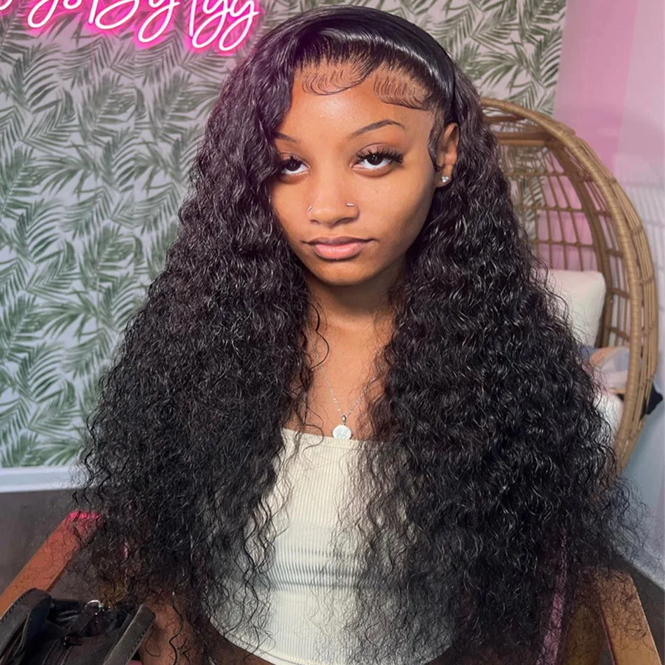 Deep Wave Frontal Wig 13x4 13x6 HD Lace Curly Lace Front Human Hair Wigs For Women Brazilian Wet And Wavy Water Lace Wig