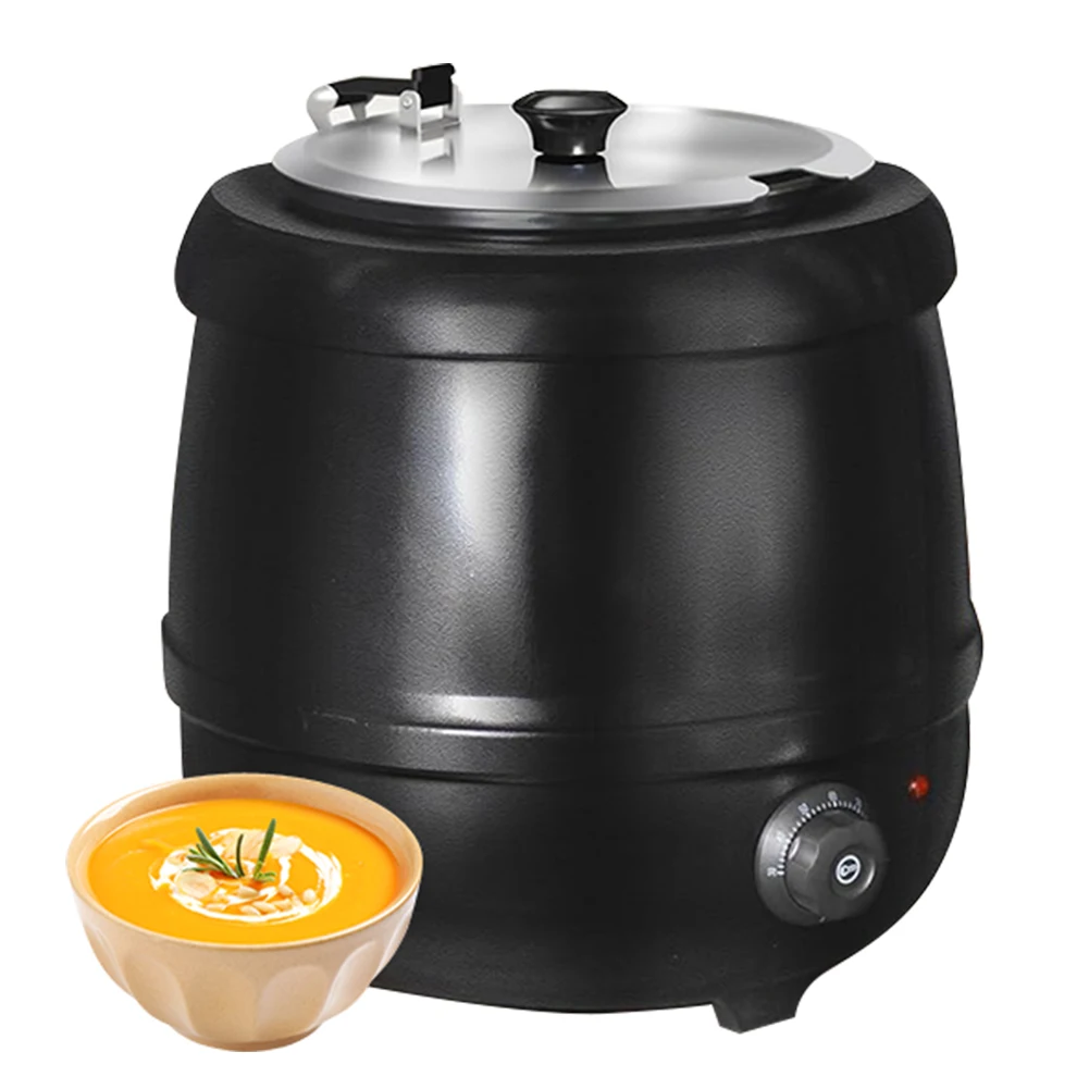 

10L Buffet Warming Pot with Lid Hinged Electric Soup Warmer Heating Stew Kettle for Restaurants and Party Home Catering