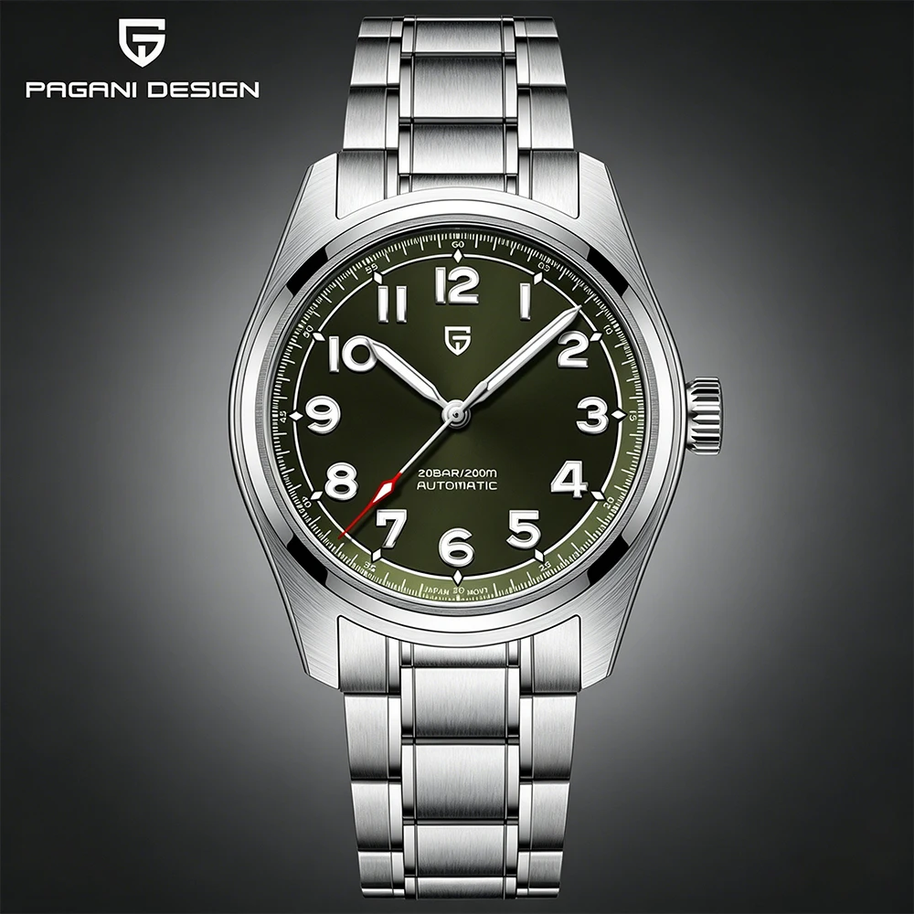 PAGANI DESIGN 2026 38MM Pilot Watch Automatic Mechanical Watches NH35 Sapphire Waterproof Watch for Men Relogio Masculino V2