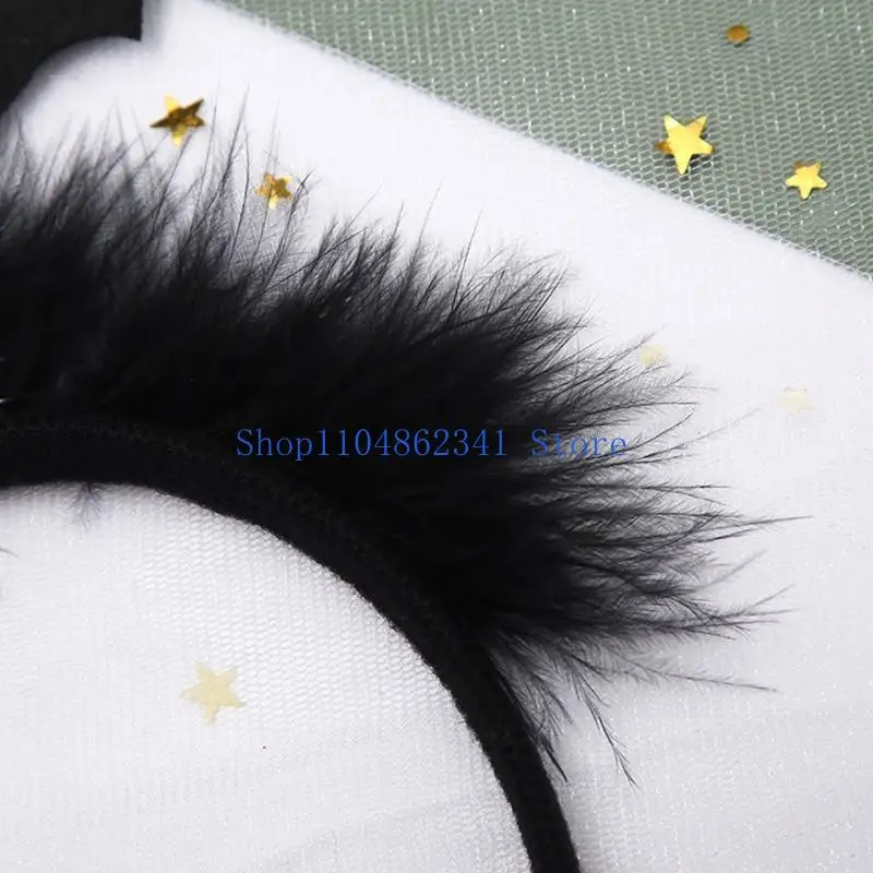 5asd 블랙 할로윈 박쥐 머리띠 박쥐 머리 후프 의상 액세서리 할로윈을위한 소품