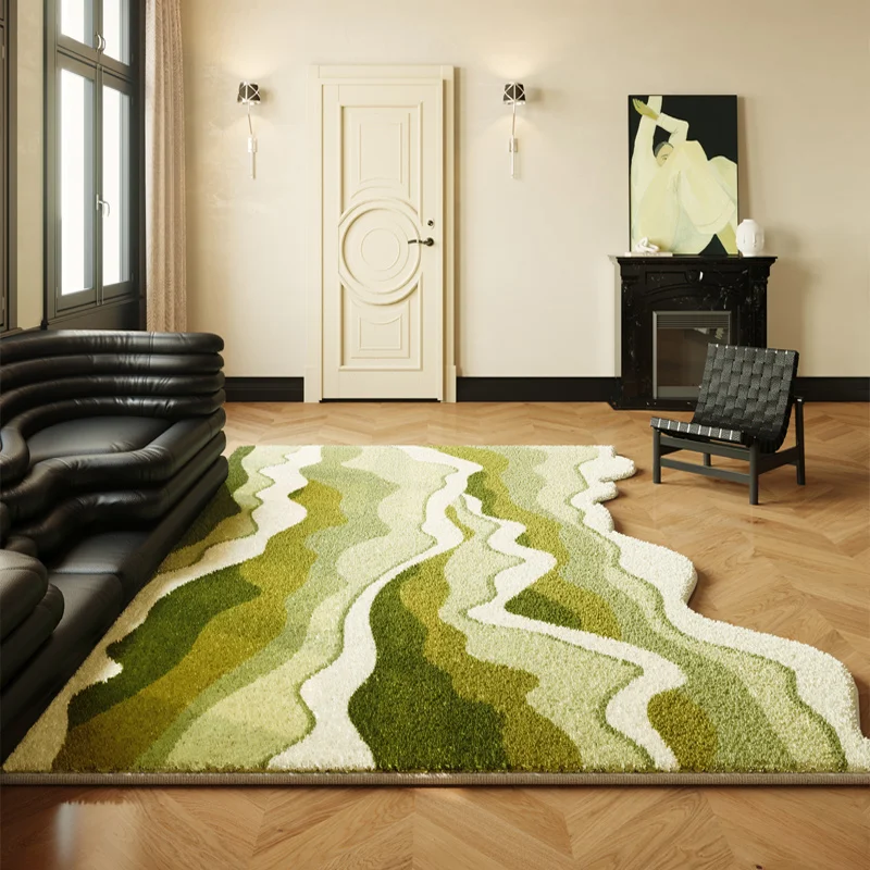

Ковер VIKAMA Wave для гостиной, нестандартный роскошный элитный стиль, диван неправильной формы, журнальный столик, ковер, украшение для дома