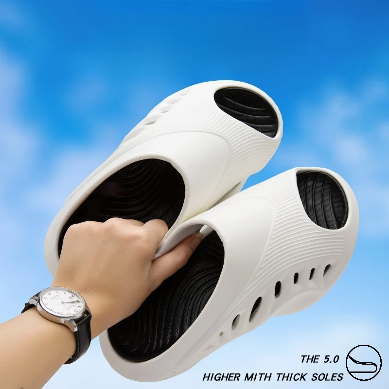 

Летние новые мужские модные спортивные шлепанцы для активного отдыха с толстой подошвой, нескользящие, повседневные пляжные сандалии, легкие, с мягкой подошвой, сабо