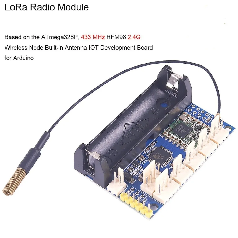 LoRa Radio Node v2.0 Based on Sx1278 LoRa 433Mhz 2.4G RFM98 for Arduino ATmega328P uFL Antenna FZ3043 RCmall