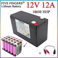 New 12V 12Ah 18650 Lithium Battery Pack With BMS For Sprayer Appliance Backup Power Solar Equipment Kids Car toy etc Li-ion Cell