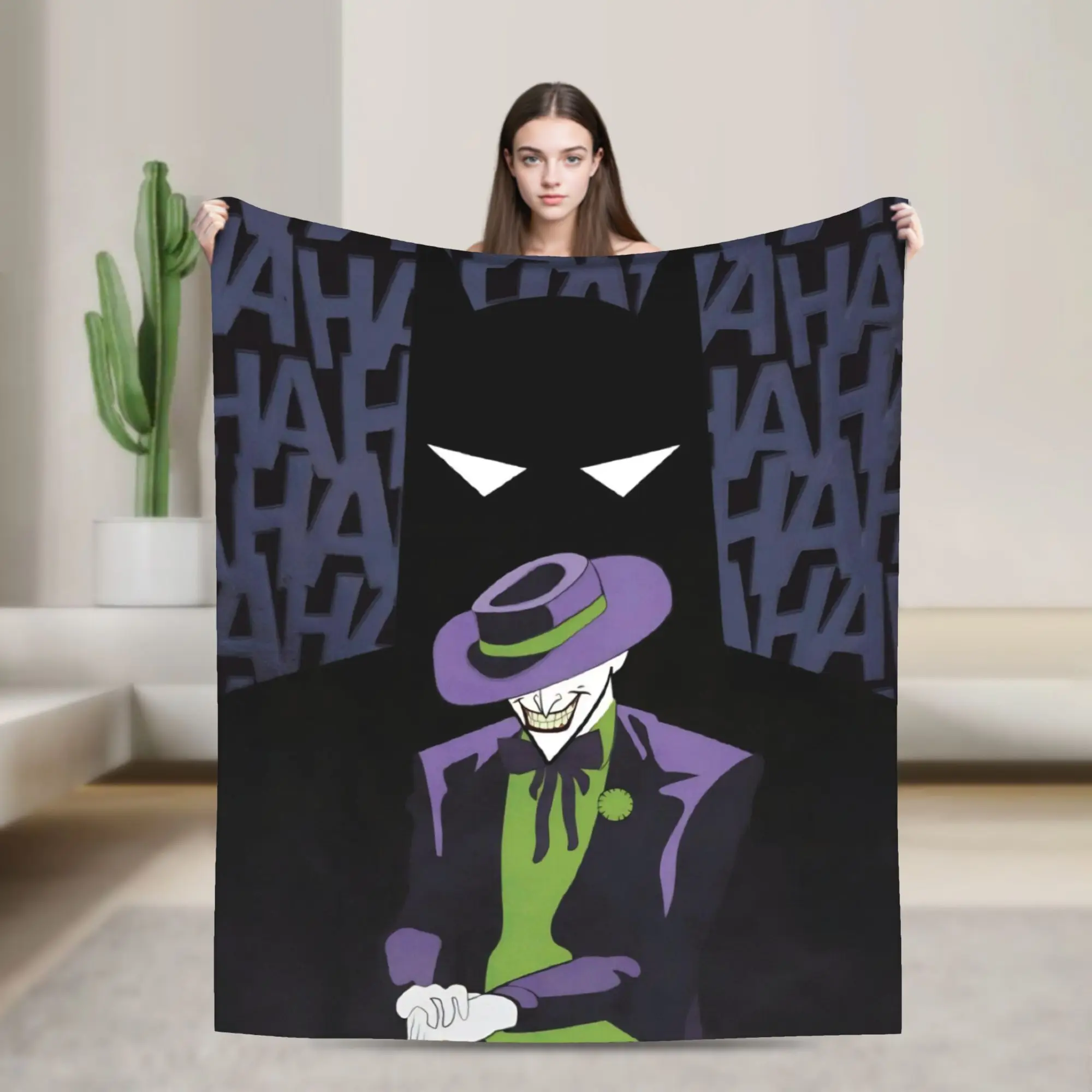 Batmans Black Bat Silhouette Flannel Blankets  Creative Throw Blanket for Bed Sofa Couch 150*125cm Quilt,